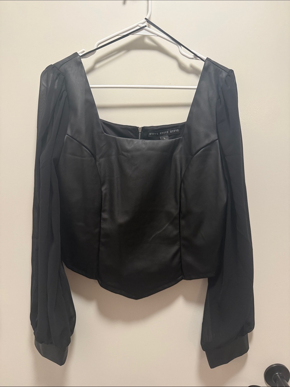 HYFVE Black Satin-Look Top